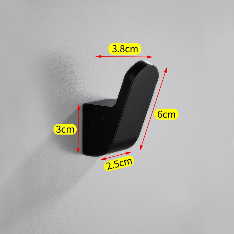 Robe Hook Black Bathroom Hooks for Towels Key Bag Hat Rack Decorative Coat Hooks Wall Mounted Clothes Hanger Bathroom Hardware