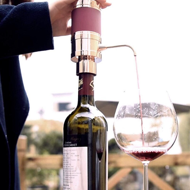 Aérateur et distributeur de vin électrique-s'oxyde rapidement, Portable, pompe de reniflard de bouteille automatique avec bec verseur en métal-Air Dec