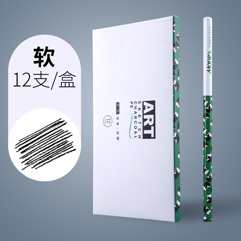 Marley Charcoal Sketch Painting Charcoal Art Student Sketch Soft Medium Hard Set Art Supplies sketching pencils: soft