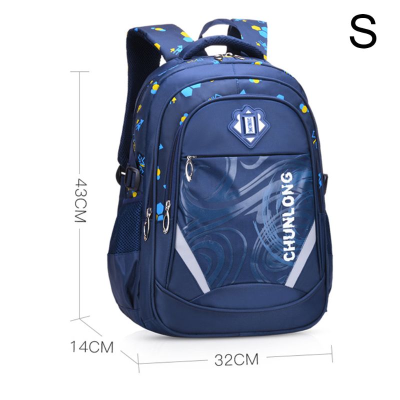 Draagbare Nylon Rugzak Schooltas Rugzak Bookbags Dagrugzak Reflecterende Band: Royal blue S