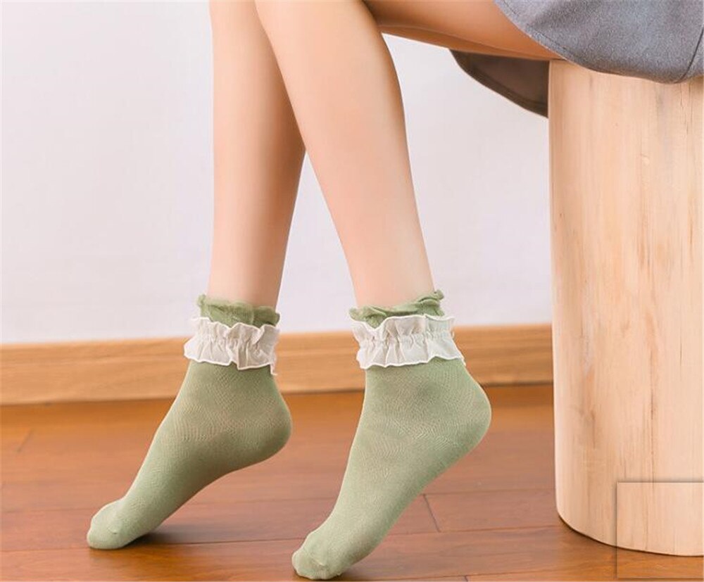 Lolita jeune fille japonaise belle femme chaussettes courtes multiples couleurs coton Socks B425