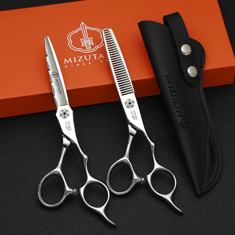 Tijeras de corte de pelo profesionales, juego de tijeras de dientes de adelgazamiento sin rastro, corte plano VG10, 6,0-7,0 pulgadas, peluquero