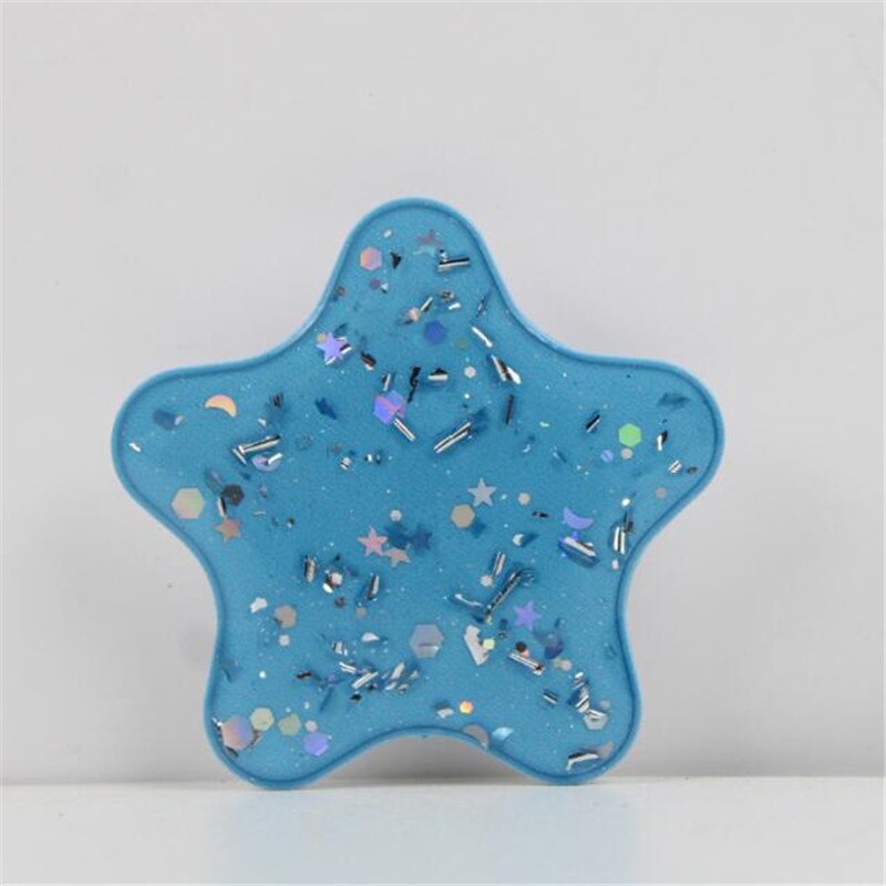 Star Glitter Expanding Stand Grip Mount Phone Socket Fold Mobile Smartphones Pocket Desktop Bracket Phone Stand Holder: Sky Blue