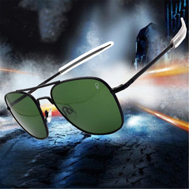 Militar do exército americano piloto ao óculos de sol lente de vidro dos homens mulher marca designer condução óculos masculino op55 op57 alta qualidade