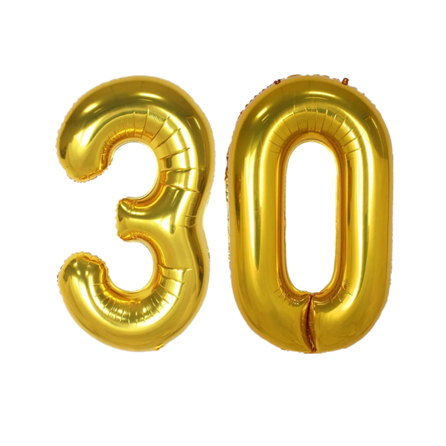2pcs 32/40 inch Happy 30 Birthday Foil Balloons Red Pink Blue Silve Number 30th Years Old Party Decorations Anniversary Supplies: gold / 40inch