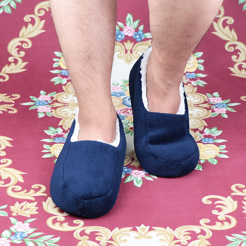 Zapatillas de casa de felpa para mujer, zapatos de aislamiento suave, cálidos, de interior, talla grande 48, Invierno