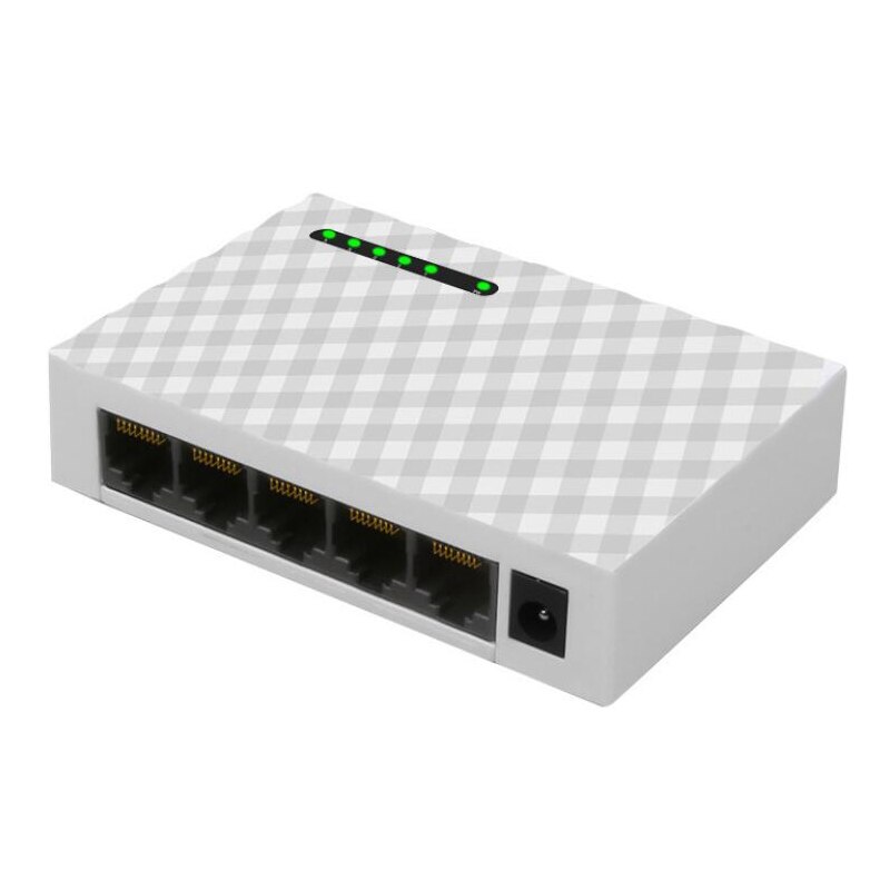 Conmutador de red de escritorio de 5 puertos, adaptador de concentrador de conmutación LAN, RJ45, Gigabit rápido, enchufe de la UE, 1000 Mbps: Default Title
