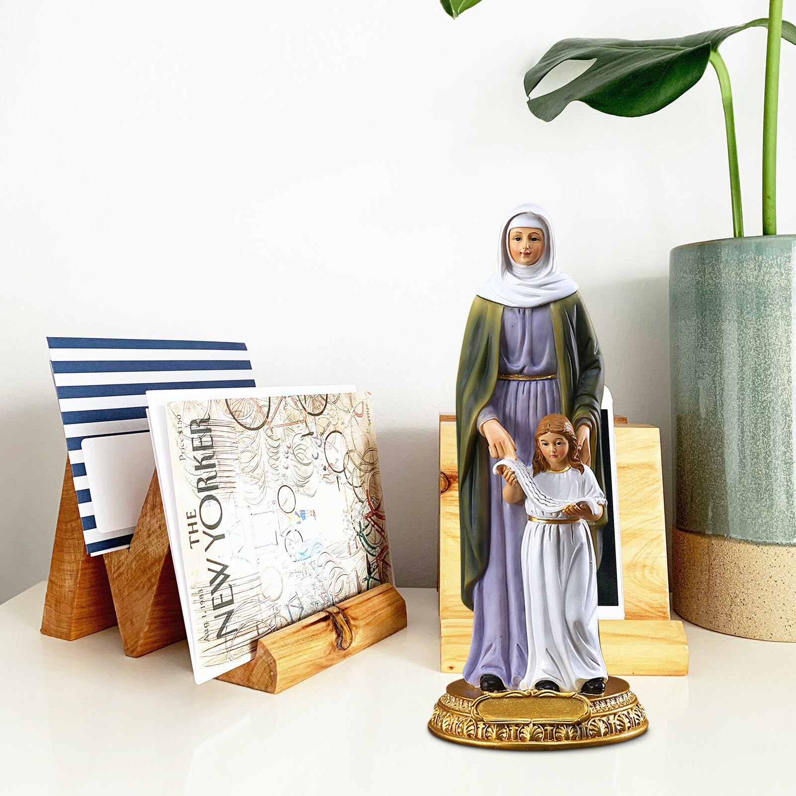 Virgin Mary Resin Statue Sculpture - Religious Garden Statues 8.46 Inch Virgin Mary The Mother Statue Sculpture For Your