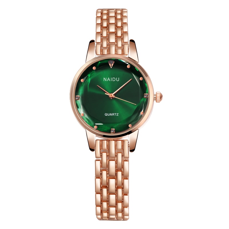 Women Watches Ladies Bracelet Watch quartz NAIDU Rose gold dress wristwatch casual relogio feminino reloj mujer kol saati: Green