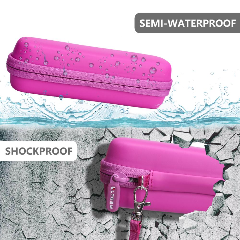 Ltgem estojo rígido de eva impermeável, para leapfrog leap-start-go sistema-pink