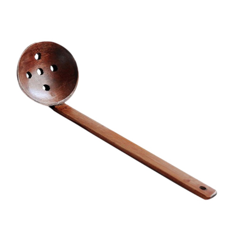 Soep Lepels Japanse Stijl Lange Steel Houten Lepel Vergiet Ramen Pot Vergiet Duurzaam Tablewear Kichen Supplies