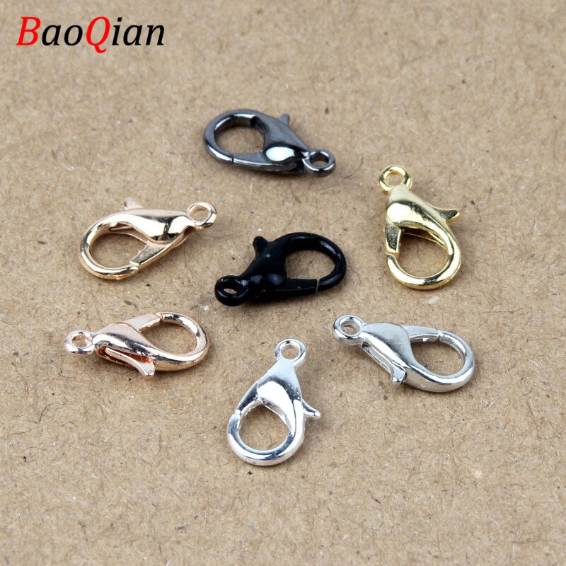 50PCS Alloy Lobster Clasp Hook For Jewelry Making DIY Necklace Bracelet Connector Closure Accessories