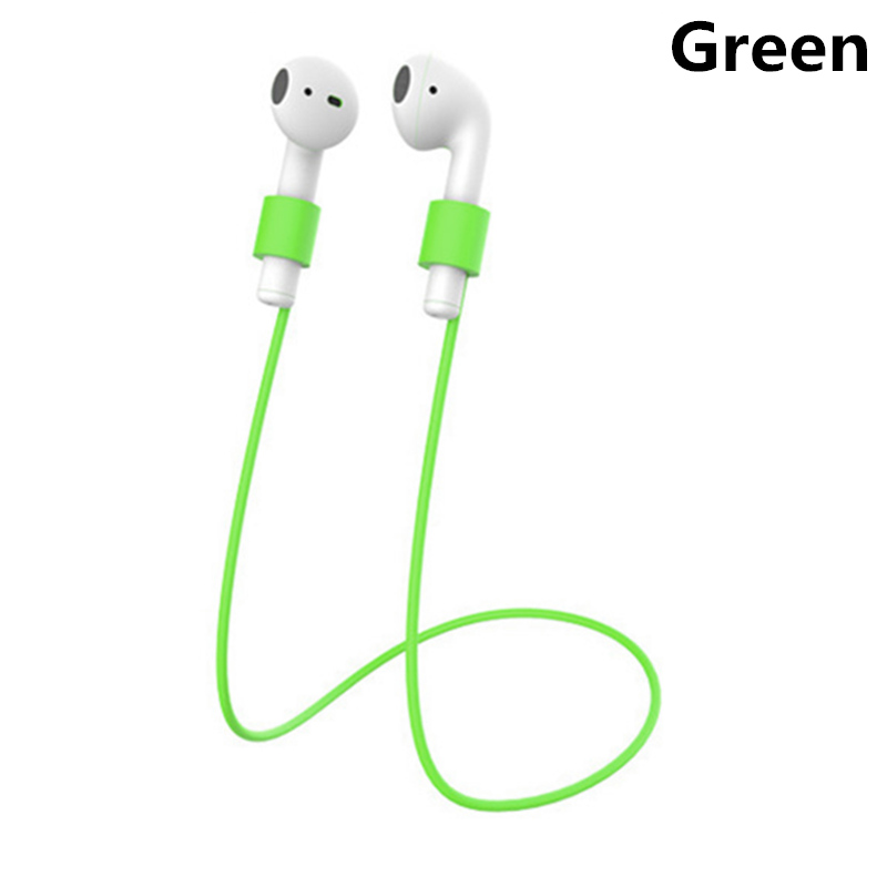 Correa para Airpods, cuerda antipérdida para Airpods, cordón de silicona para Airpods, compatible con cuerda para Airpods, almacenamiento de auriculares antipérdida: Verde