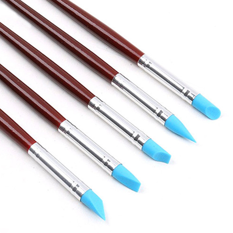 5pcs Dental lab composite Silicone Resin Brush Pens Dentistry products For Adhesive Resin Porcelain Teeth Denture Dentist Tools
