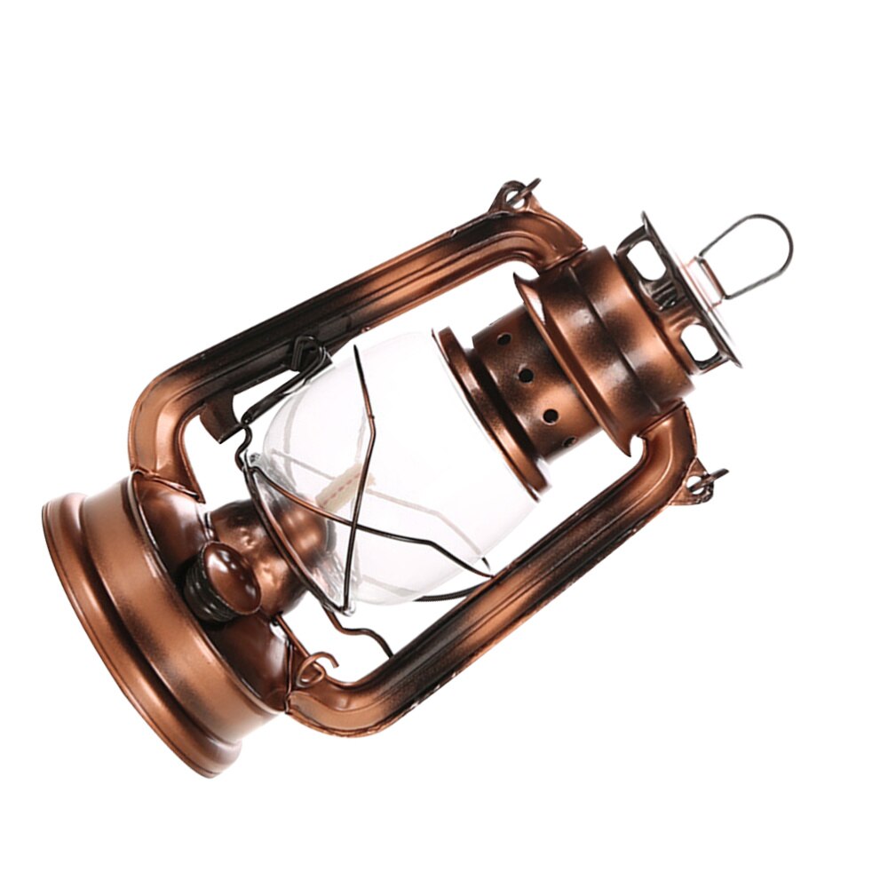 Lámpara de queroseno clásica Vintage nostálgica, farol Retro de parafina, luz de emergencia salvaje para campo de 24,5 cm de altura, 1 ud.