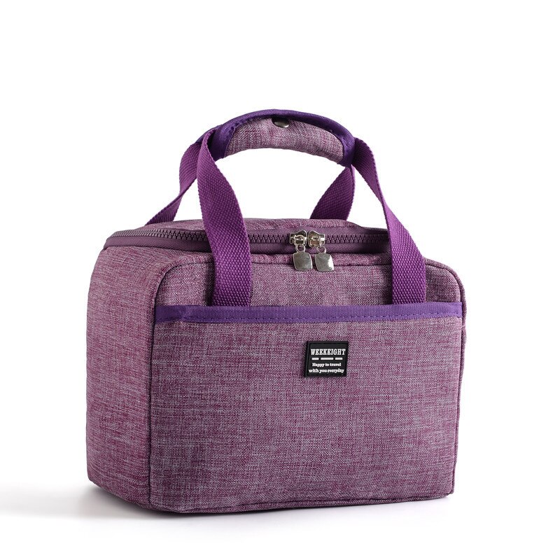 Oxford Insulated Cooler Bag Insulation Portable Ice Food Container Organizer Lunch Picnic Box Ice Pack Therma Bag Refrigerator: Purple