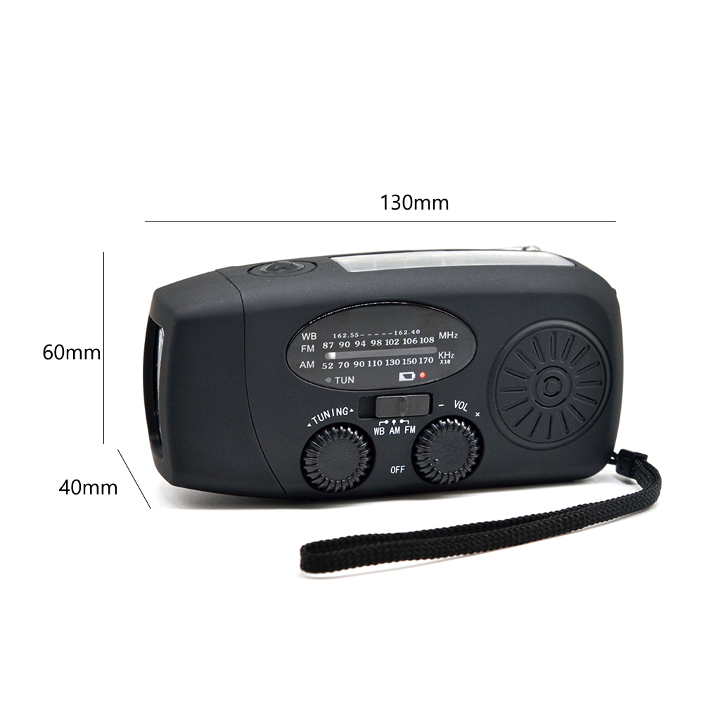 Multifunctionele Hand Radio Solar Crank Dynamo Powered Am/Fm/Noaa Weather Radio Gebruik Emergency Led Zaklamp Power Bank 1000mA: A 1000mA