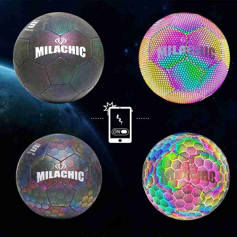 Fodbold bold lysende fodbold nat lys noctilucent børn spil tog luminescens bold mænd kvinder glødende fodbold