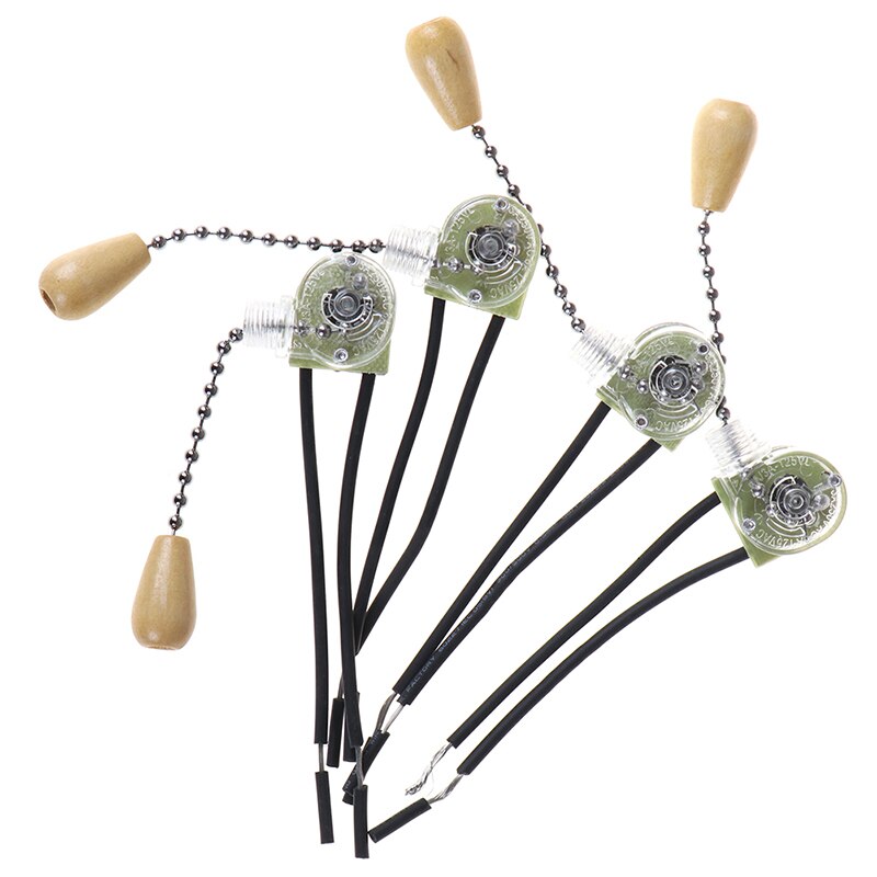 4pcs/Lot Wall Light Pull Switch Home Ceiling Fan Lamp Universal Pull Chain Cord Switch Set Replacement Tools 3A/250V