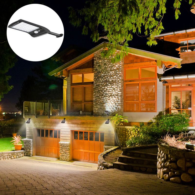 36 LED Solar Light PIR Motion Sensor Ip65 Waterproof Outdoor Street Wall Garden Lamp Spotlight Floodlight Rotable Bracket Remote