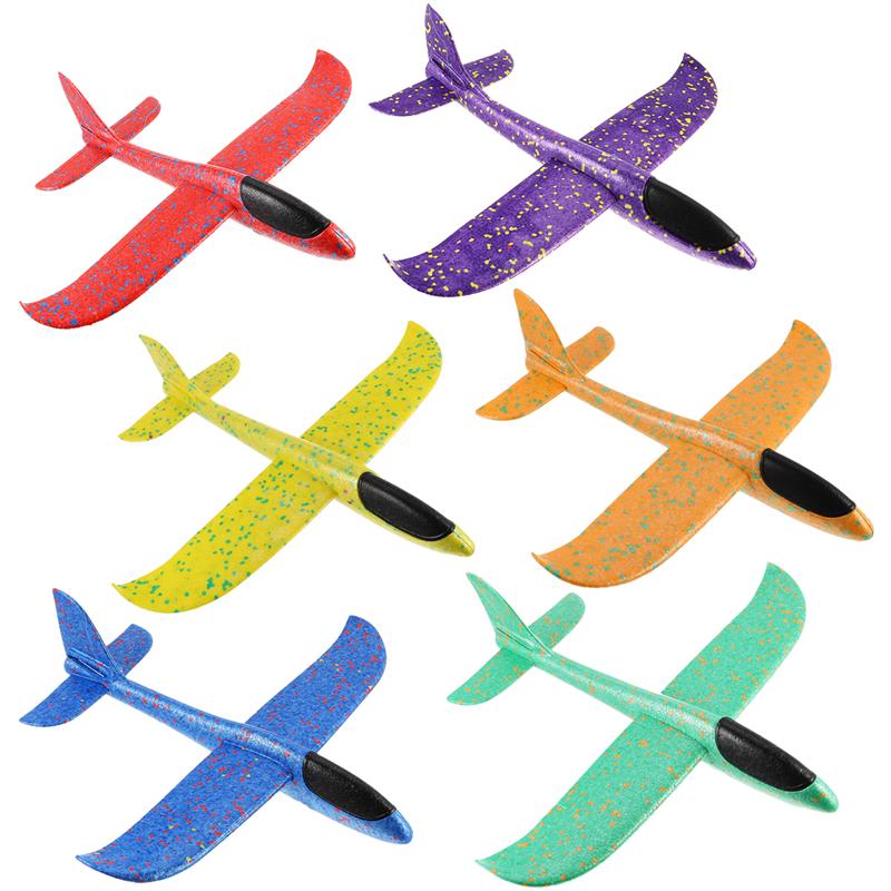 6 stk håndkast svævefly legetøj mini flyvende legetøj assorteret fly legetøj simuleringsfly til drenge børn piger: Intet lys