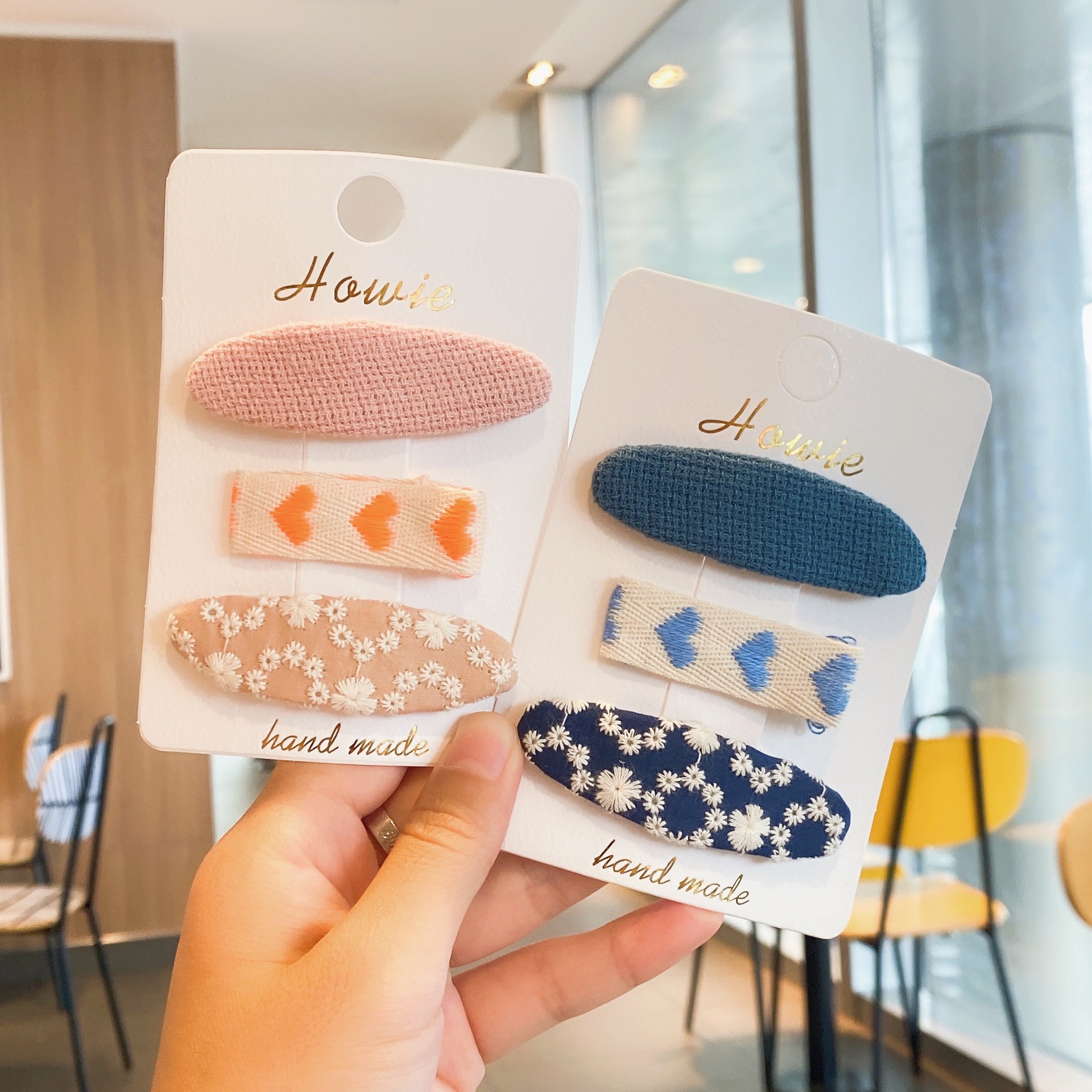 3Pcs Meisjes Haar Clips Retro Katoen Kant Gedrukt Baby Bb Clip Kleurrijke Peuter Meisje Haar Accessoires Jaar mode 2022