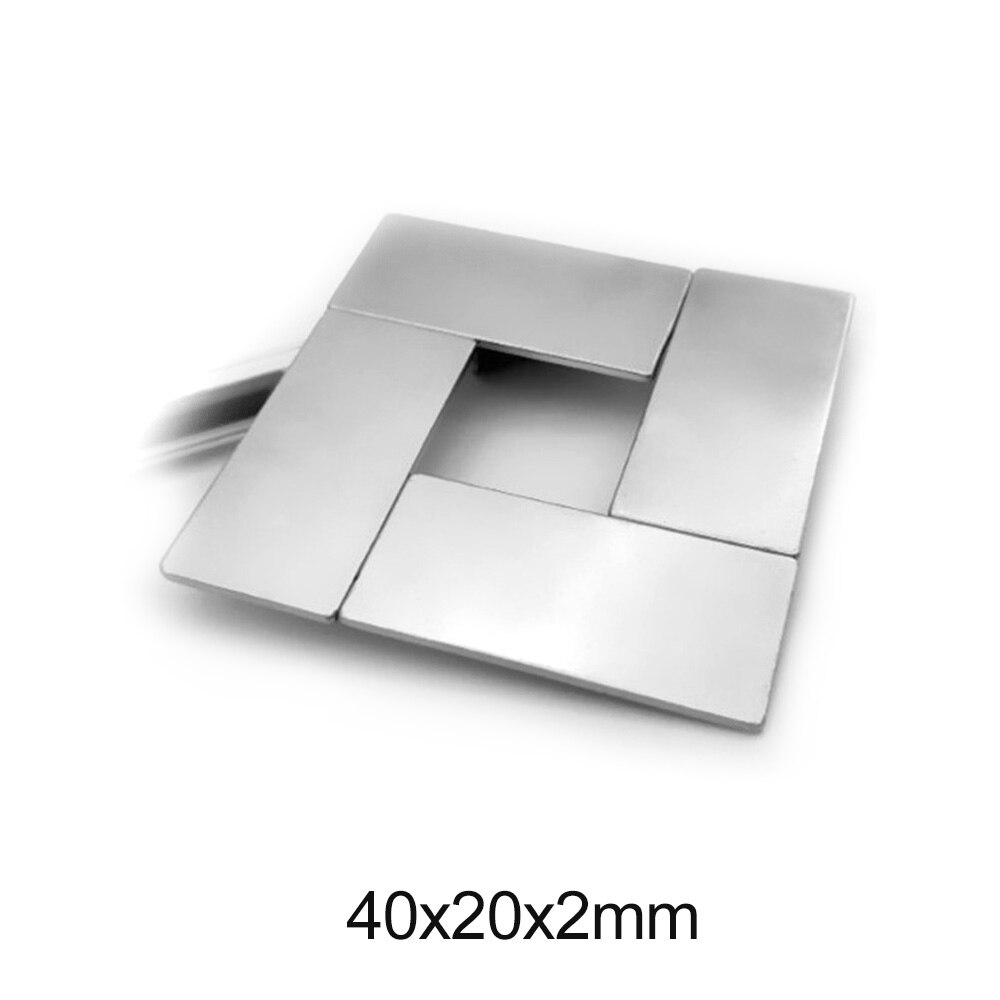 Imanes de tierras raras de 40x20x2, imán Rectangular de 40x20x2mm de largo, imán permanente de neodimio de 40x20x2mm, 2/5/10/20/30 Uds.