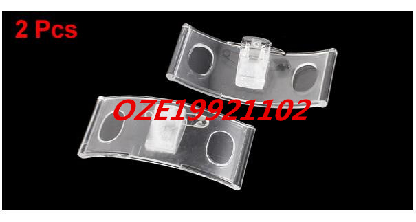 Plastic ID Card Name Tag Holder Badge Strap Clip Clear White