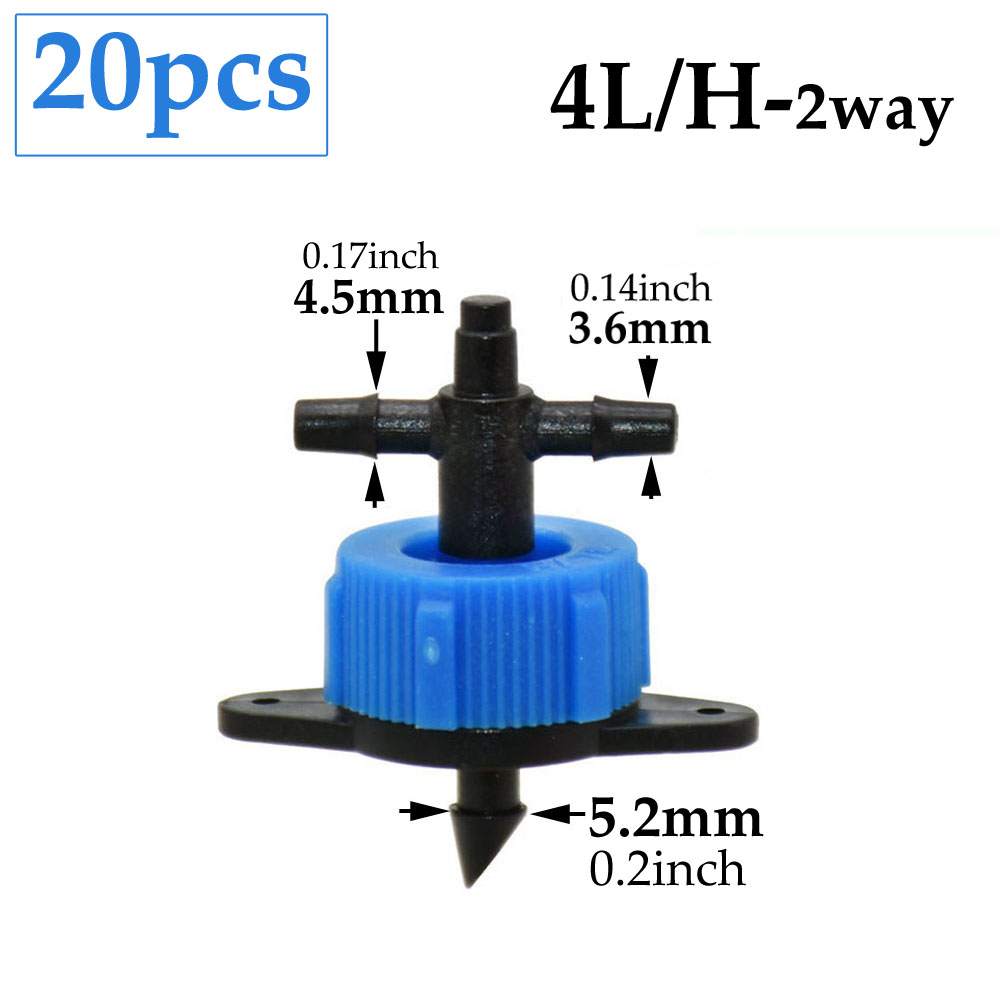 2L 4L 8L Irrigation Drippers Fitting 2/4-way Arrow Dropper Connector Cross Water Splitter Emitter Micro Drip Irrigation System: light green