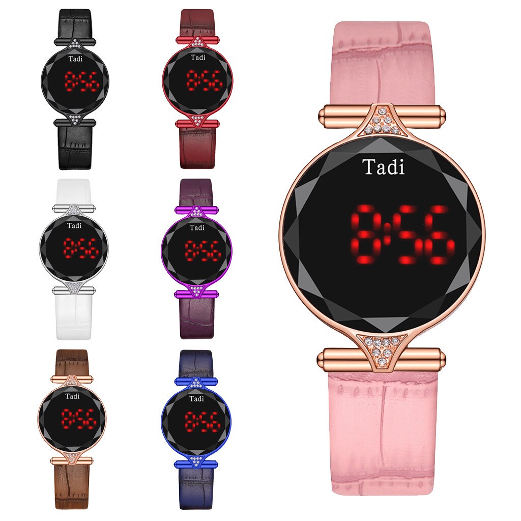 Dames Horloge Riem Horloge Digitale Horloge Led Display Horloges Voor Vrouwen Vrouwelijke Klok Elektronische Horloges Heren