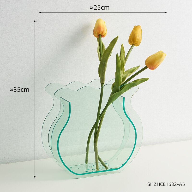 Vase en acrylique Transparent, décoration nordique, décoration de Table pour la maison, salon, chambre à coucher, décoration de bureau,: Combination 5