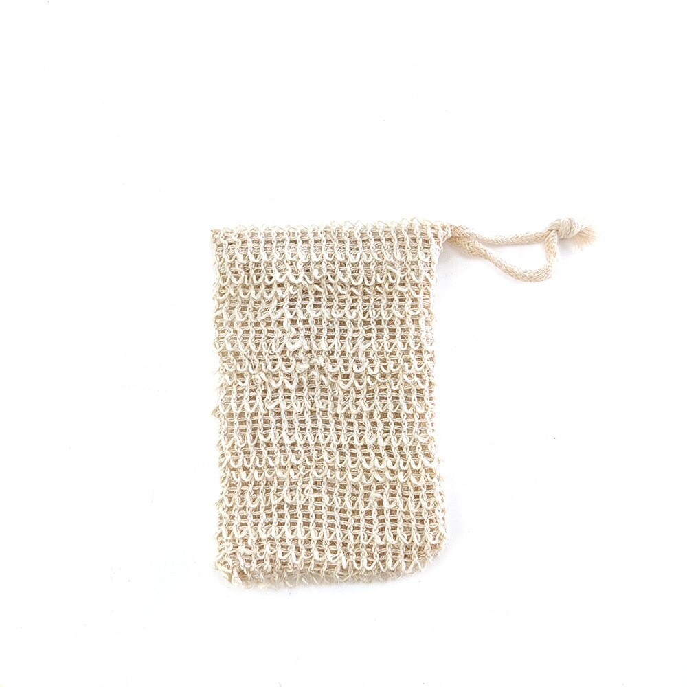 4 st naturlig sisal hampa tvålpåse blisterskum maker mesh tvål nät skummande lätt bubbla mesh påse badrum tvålhållare tvålfodral