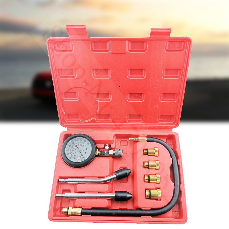Gasoline Engine Compression Tester Auto Petrol Gas Engine Cylinder Automobile Pressure Gauge Tester Automotive Test Kit 0-300psi