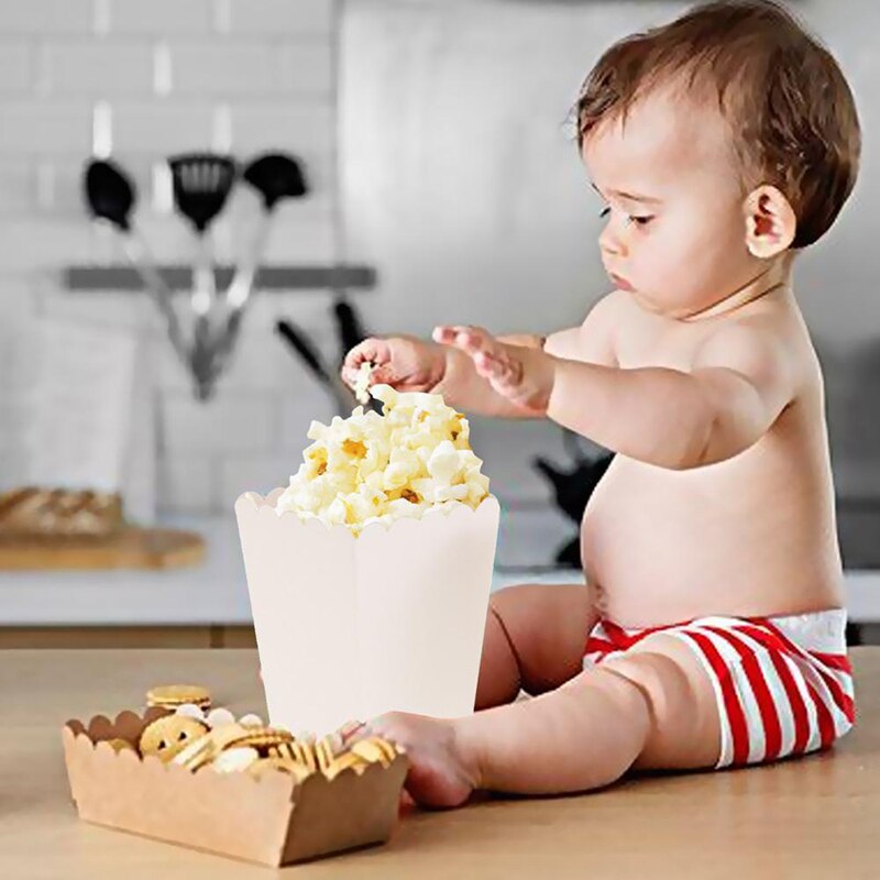 12 Stuks Pure White Popcorn Dozen Container Movie Birthday Party Traktatiezakken Mini