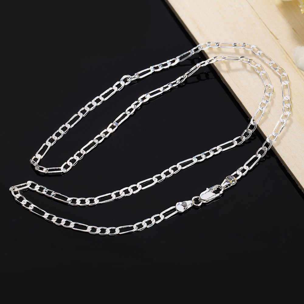 16-30inches cute Beautiful silver colorcharm 4MM chain pretty Girl Necklace Jewelry for pendant n102