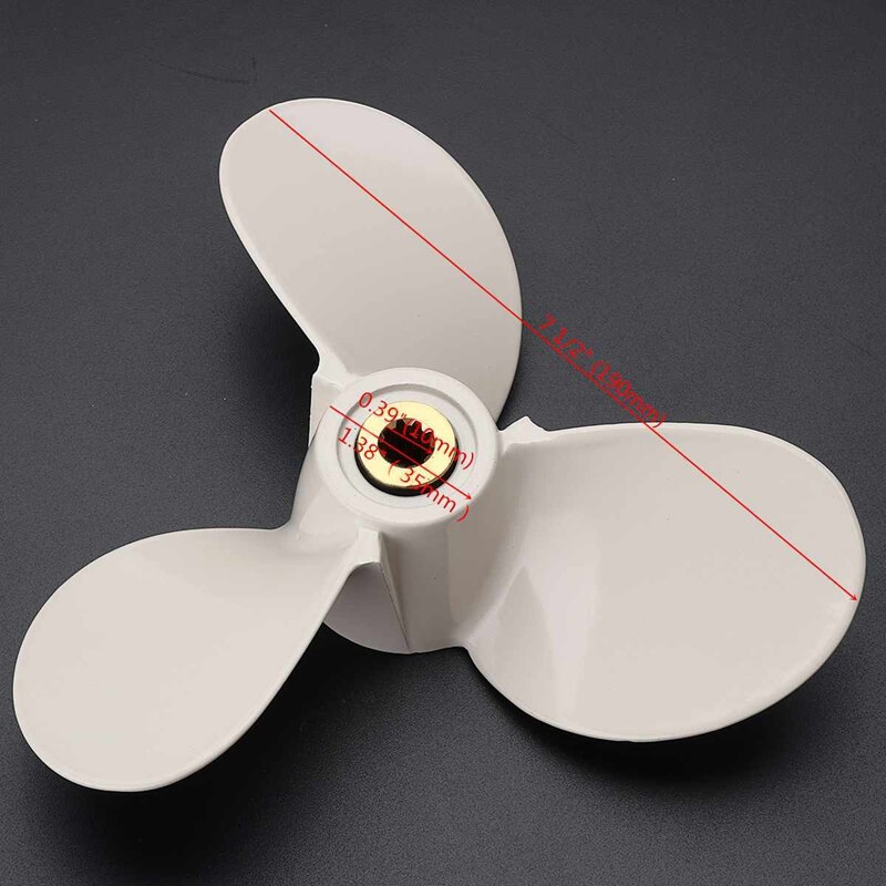 Pizgear Aluminium-Propeller 9 1/4x11: 8-Zahn-Spine, Für Yamaha 9,9-15 PS Außenbordmotoren – Rechtsdrehend, 3 Flügel