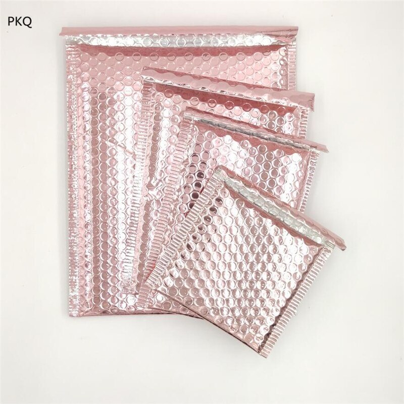 20 pièces or Rose bulle Mailer enveloppes 6 taille bulle enveloppe mousse feuille expédition sac d'expédition pour enveloppe d'emballage