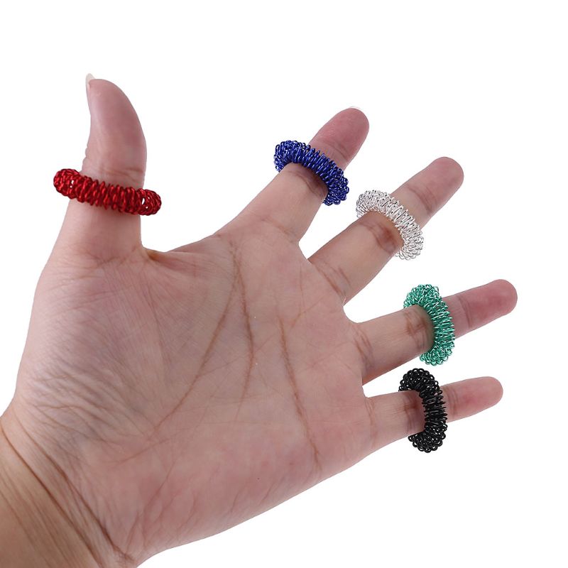 12PCS Spiky Sensory Finger Acupressure Ring Fidget Toy For Kids Adults Silent Stress Relief Massager Helps With Focus ADHD Autis