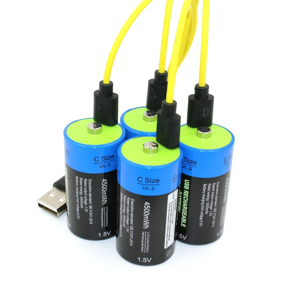 Etinesan 1.5V C 4500mWh li-polymer li-po rechargeable lithium li-ion powerful USB battery