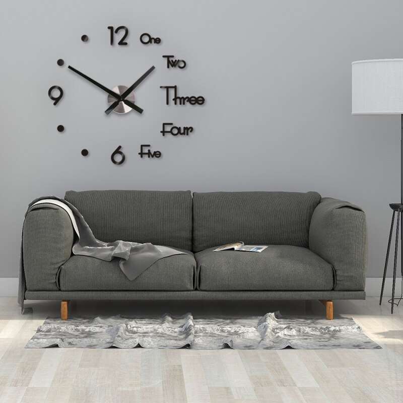 Modern Mini DIY Large Wall Clock Sticker Mute Digital 3D Wall Stickers For Living Room Home Office Decor