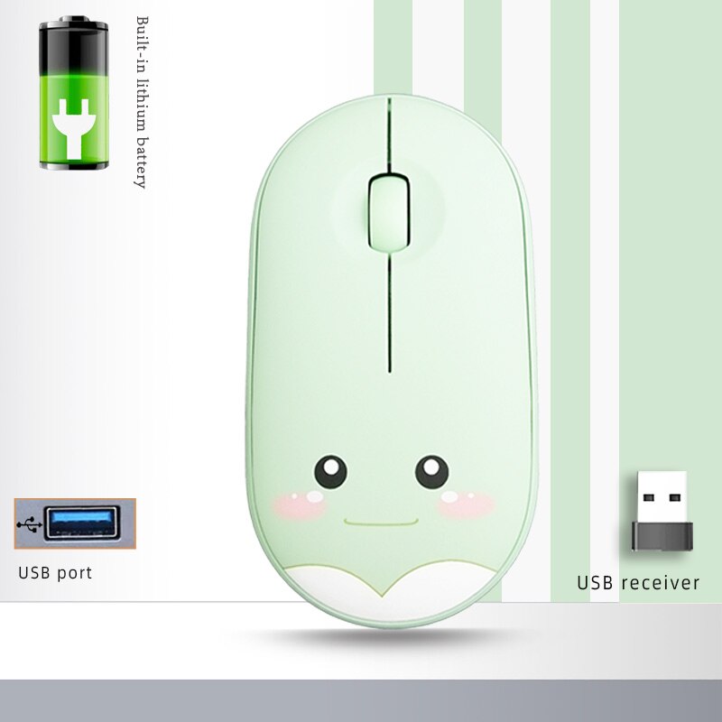 2.4G Wireless Mouse For Apple Macbook Air For Xiaomi Macbook Pro Rechargeable Mice For Huawei Matebook Notebook Computer Laptops: Wireless Green