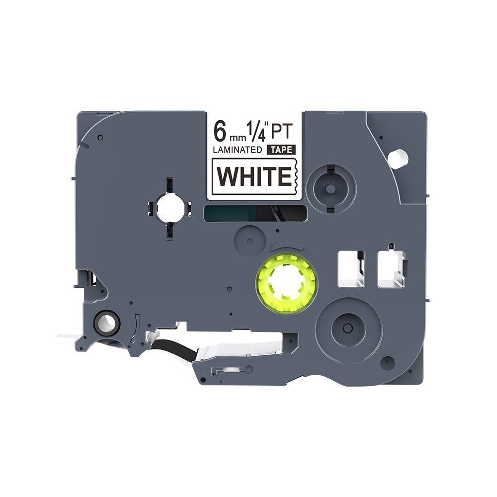 1PCS PUTY 6mm Black On White TZe-211 tz211 TZ-211 label tapes compatible for PT200 1000 D210 H110 E110 P-Touch label printers: Black-White