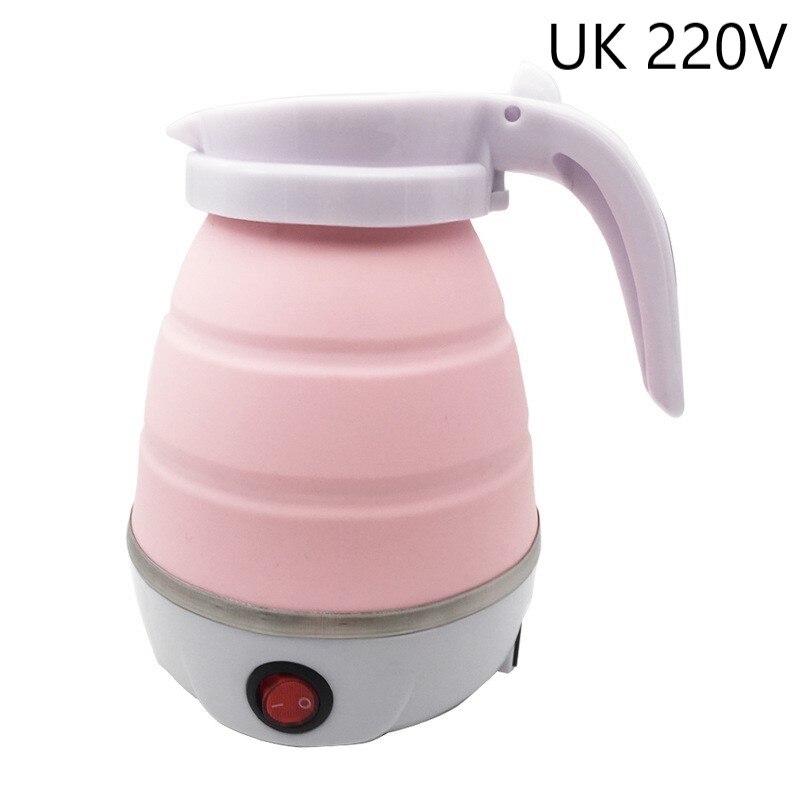 Bouilloire pliable Portable 100V ~ 240V, Mini-bouilloire Portable, avec mise hors tension automatique, pour la cuisine et la maison: UK Pink