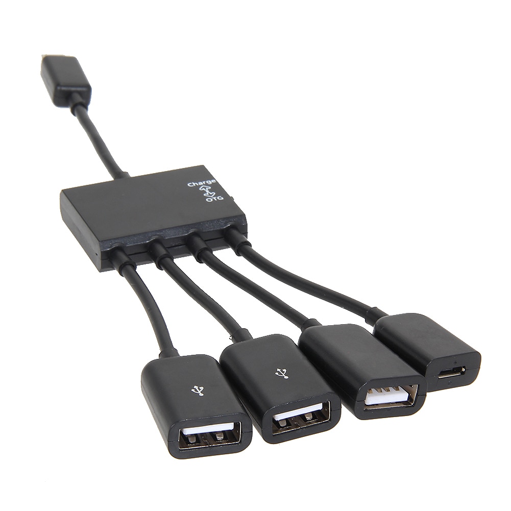 Alloyseed Universal Black 4 Poorten Micro Usb Power Opladen Otg Hub Kabel Voor Android Mobiele Telefoons Hab Top
