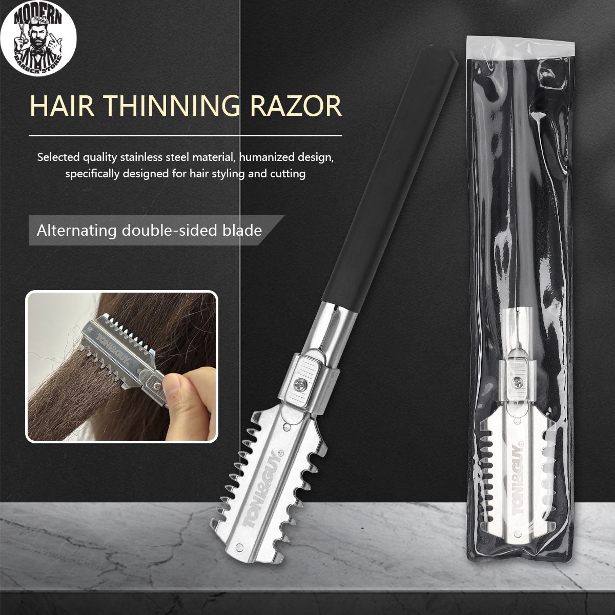 Cuchillas de afeitar de doble filo para salón, herramientas de corte de pelo Manual, recortador de barba, herramientas de estilismo para barbería