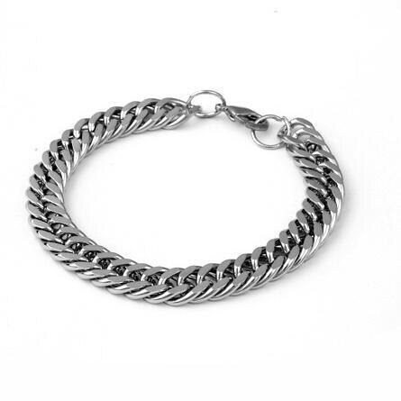 Armband Voor Mannen Dubbele Link Chain Armbanden Mannelijke Sieraden 1Pc Stijlvolle Rvs Silverly Bali Vossestaart Ketting