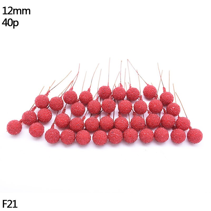 Lot de 1 assortiment de baies de cerisier | Rouge, bricolage, boîte de gâteau de mariage, couronne, décoration de noël du nouvel an: F21