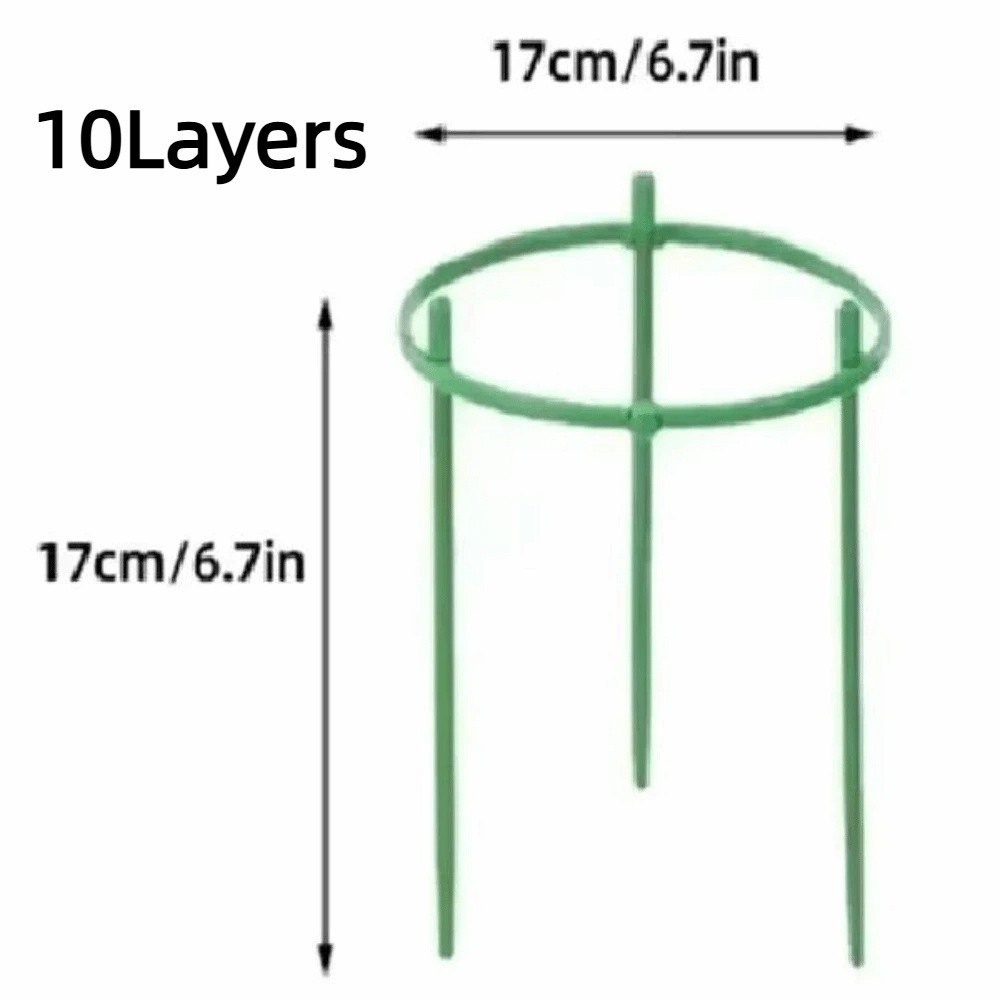 10Layers Plant Support Pile Stackable Reusable Climbing Vines Stake Keep Plants Upright Plastic Tomato Cages Trellis