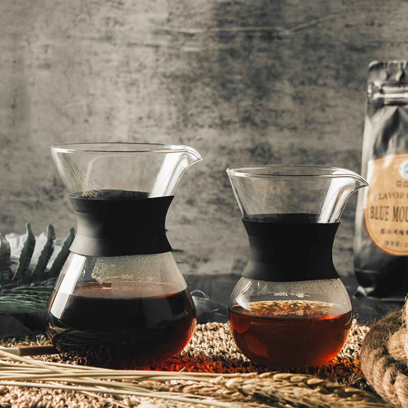 Taza de café de vidrio reutilizable, taza para café casera, cafetera hecha a mano, tetera con goteo de hielo, juego de café hecho a mano portátil