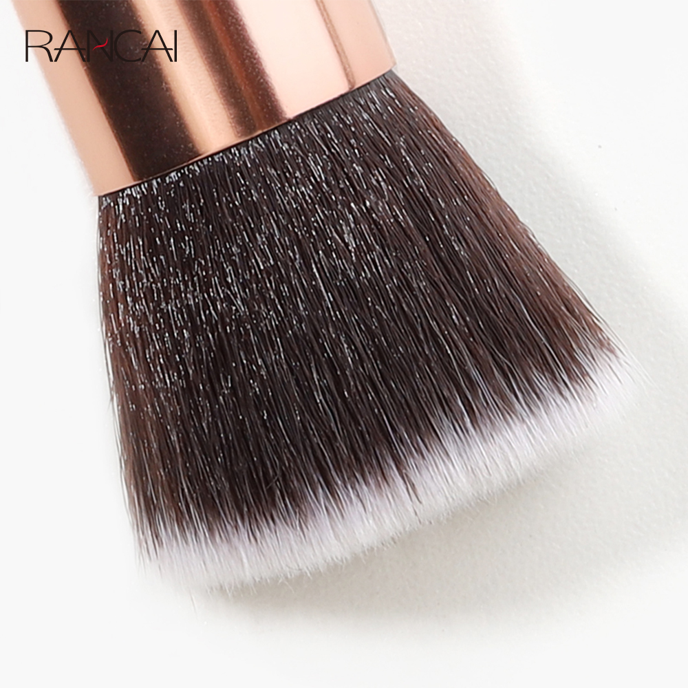 1 Uds. Brochas de maquillaje, brocha plana para base Kabuki para crema líquida en polvo, mezcla de contorno, herramientas de belleza para reparación facial grande